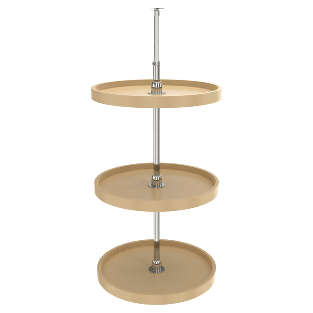 6073 20" Full-Circle 3 Tray Lazy Susan, Almond - Main Image
