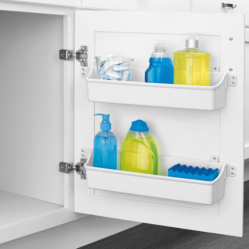 7-7/8" 2-Tier Door Storage Tray with Screw Clips - Alt Image 1