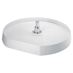22" D-Shape 1 Tray Lazy Susan, White - Alt Image 1