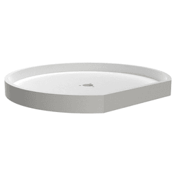 22" D-Shape 1 Tray Lazy Susan, White - Main Image