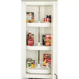 6273 20" D-Shape 3 Tray Lazy Susan, Almond - Alt Image 1