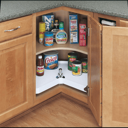 24" Kidney 1 Tray Lazy Susan, White - Alt Image 1