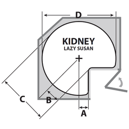 24" Kidney 2 Tray Lazy Susan, Almond, 26" - 32" Height - Alt Image 2