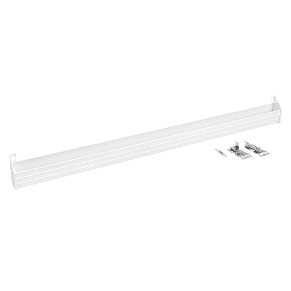 36" Slim Line White Sink Front Tip-Out Tray with 1-Pair Hinge & End Cap - Main Image