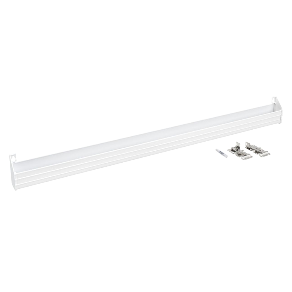 36" Slim Line White Sink Front Tip-Out Tray with 1-Pair Hinge & End Cap - Main Image
