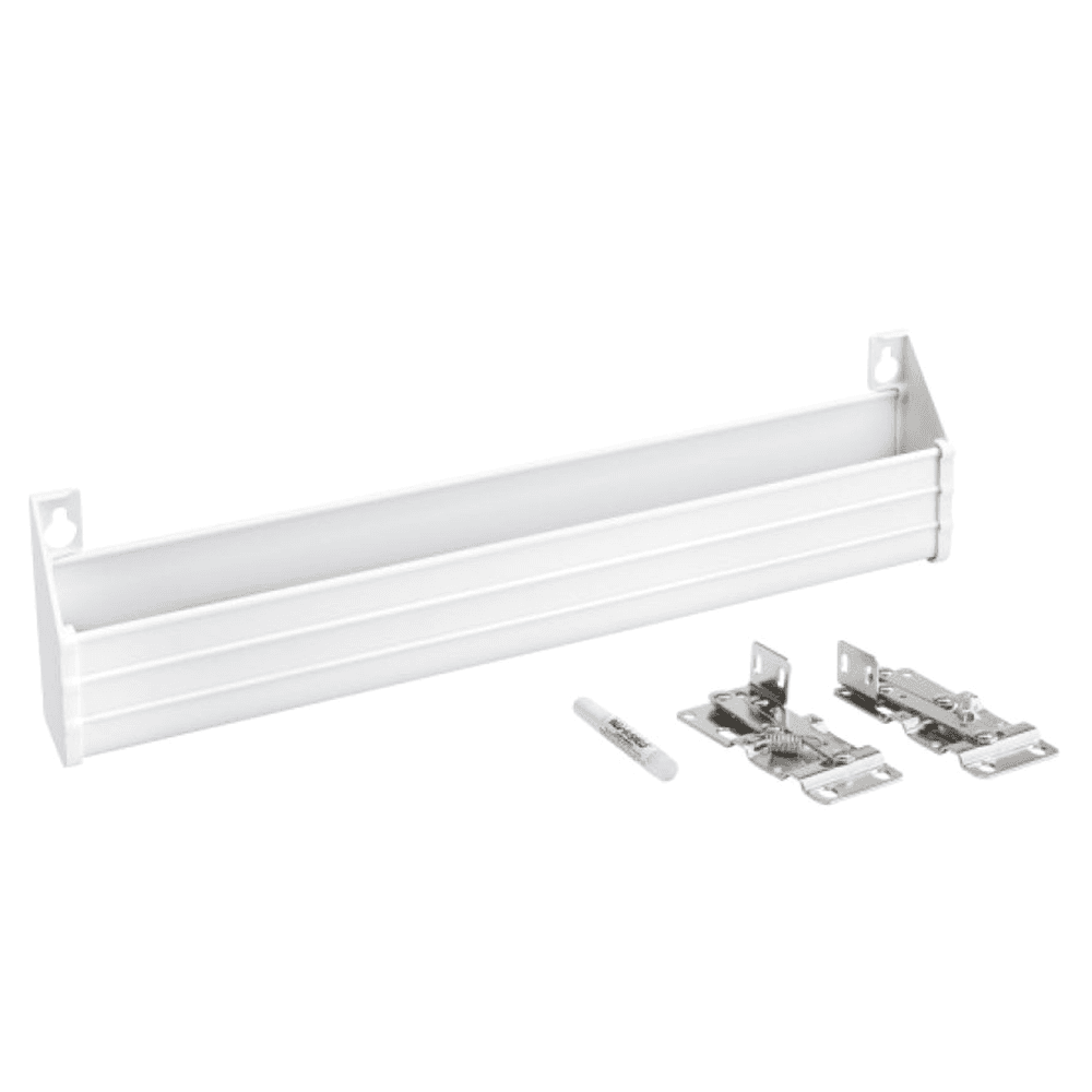 14" Slim Line White Sink Front Tip-Out Tray with 2-Pair Hinge - Main Image