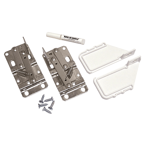 Slim Line White Sink Front Tip-Out Tray Kit with Face Frame Hinges and End Cap - Main Image
