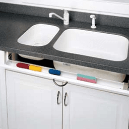 Slim Line White Sink Front Tip-Out Tray Kit with Face Frame Hinges and End Cap - Alt Image 1