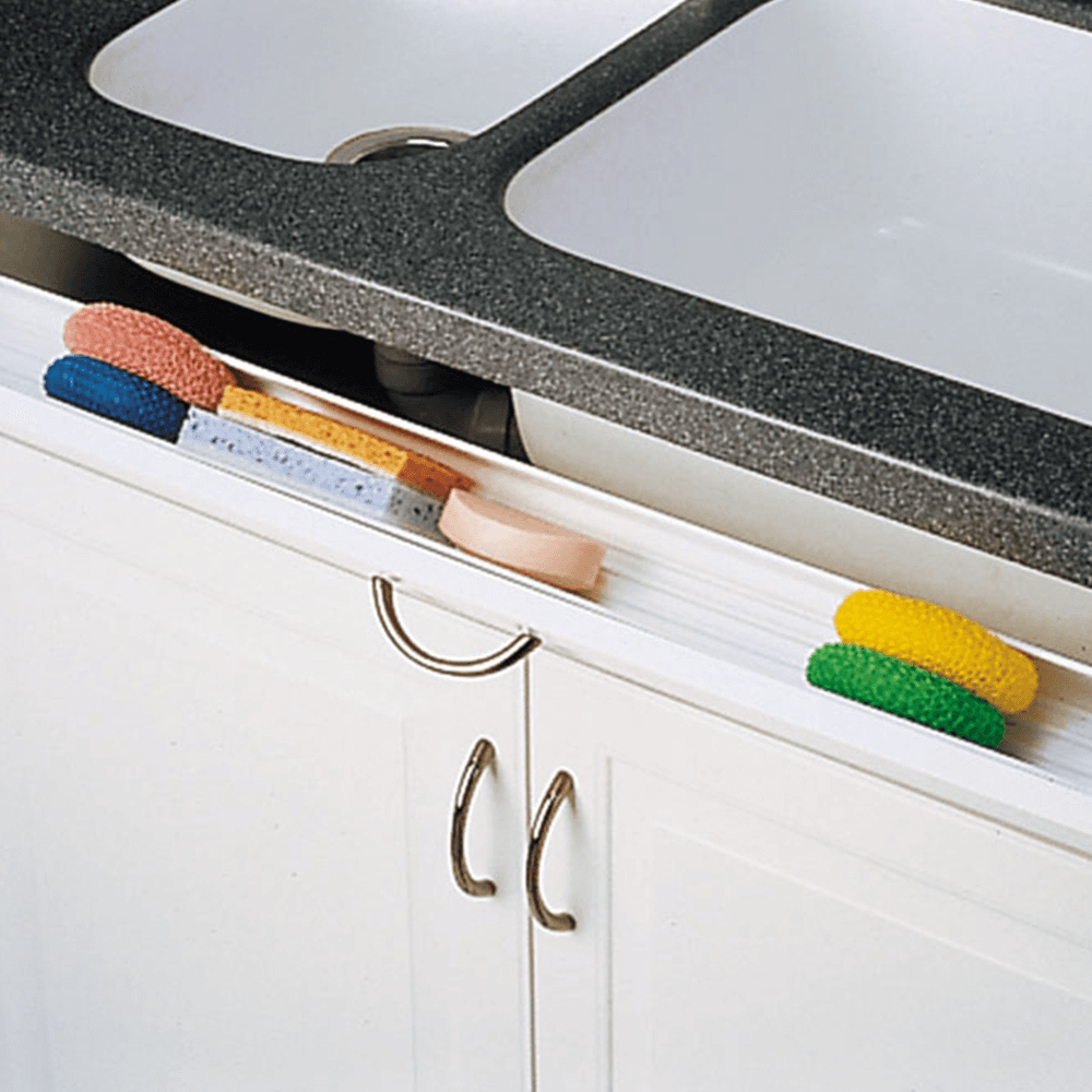 36" White Sink Front Tip-Out Tray with Soft-Closing Hinges and End Cap - Alt Image 1