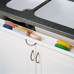 36" White Sink Front Tip-Out Tray with Soft-Closing Hinges and End Cap - Alt Image 1