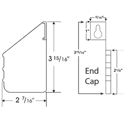 36" Almond Sink Front Tip-Out Tray with 2-Pair Hinges and End Cap - Alt Image 1