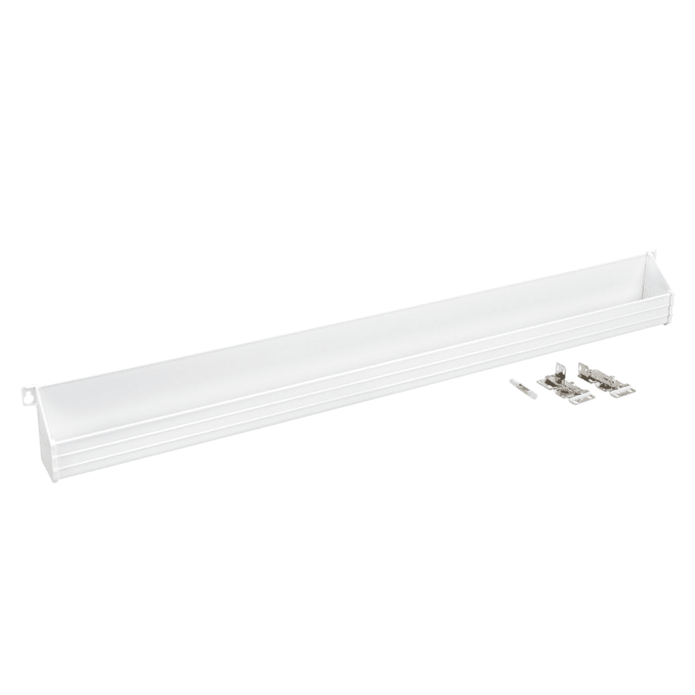 36" White Sink Front Tip-Out Tray with 2-Pair Hinges and End Cap - Main Image