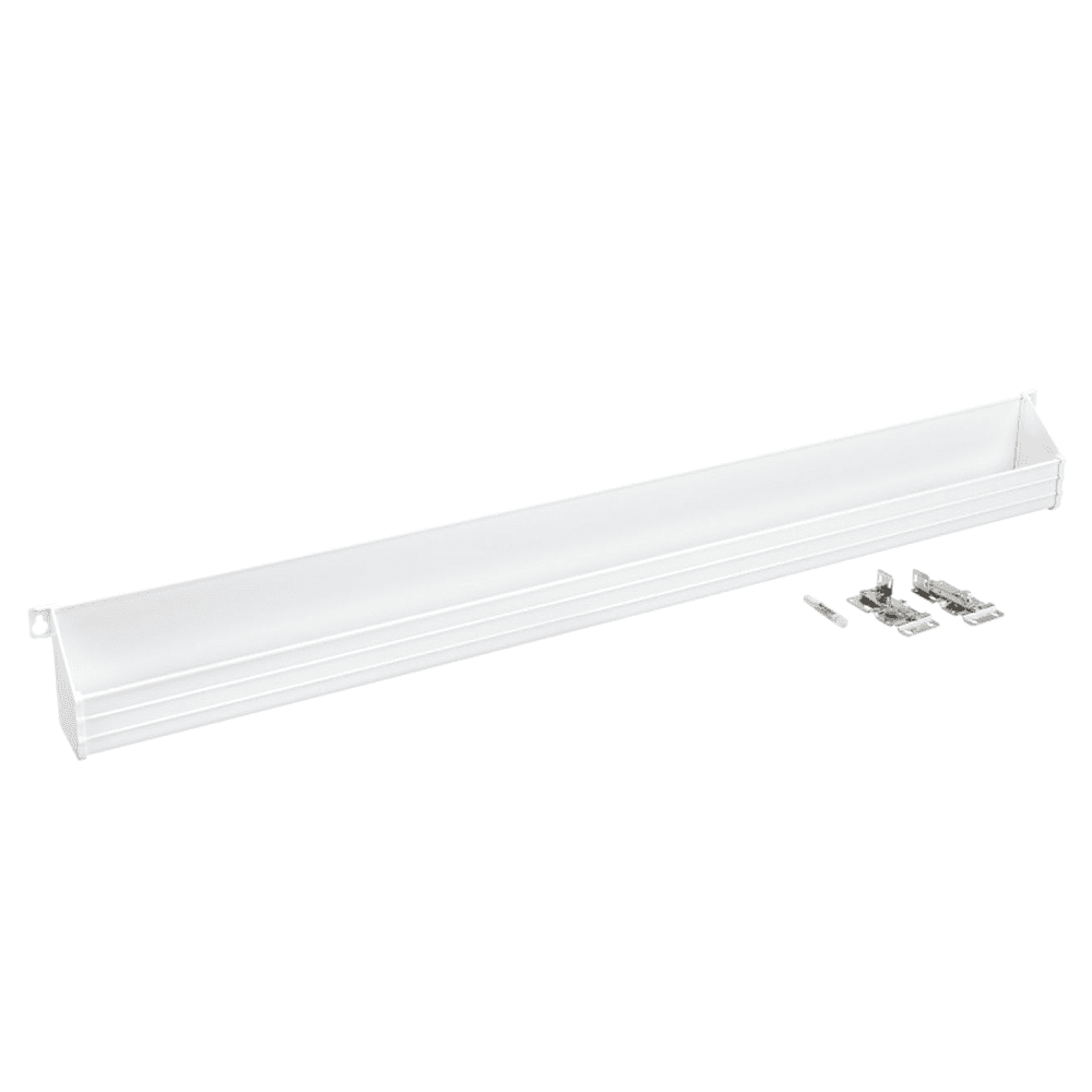 36" White Sink Front Tip-Out Tray with Hinges and End Cap Bulk (20 Trays) - Main Image