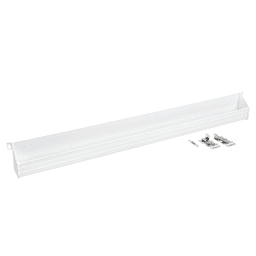 36" White Sink Front Tip-Out Tray with Hinges and End Cap Bulk (20 Trays) - Main Image