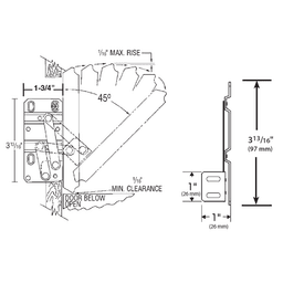 1" Metal Self-Holdin Hinges for Tip-Out Tray, 1-3/4" Depth - Alt Image 1