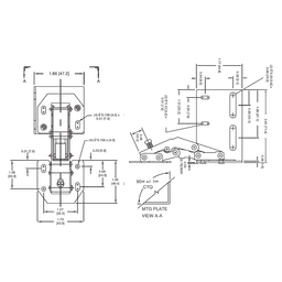 9" Chrome Euro Face Frame Hinges for Tip-Out Tray - Diagram