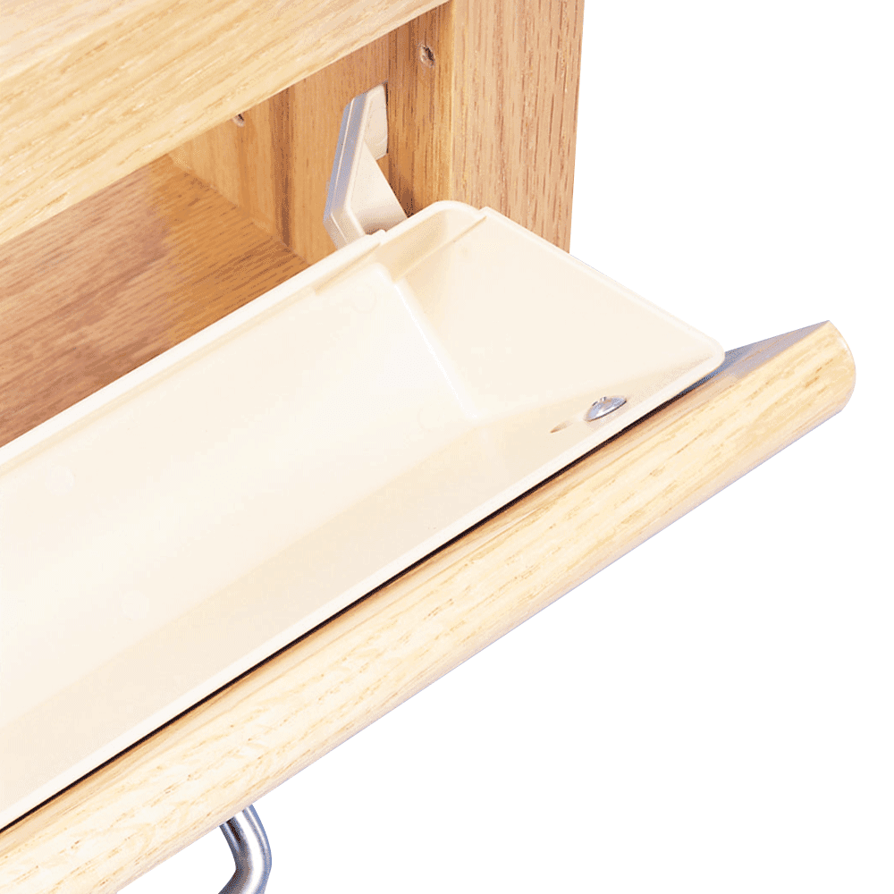 14" White Sink Front Tip-Out Tray with Tab Stop Hinges - Alt Image 1