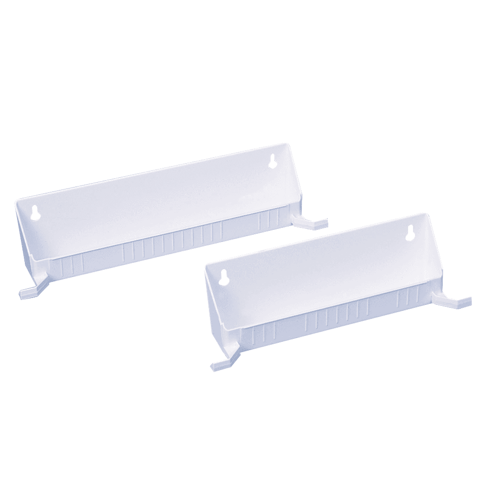 14" White Sink Front Tip-Out Tray with Tab Stop Hinges - Main Image
