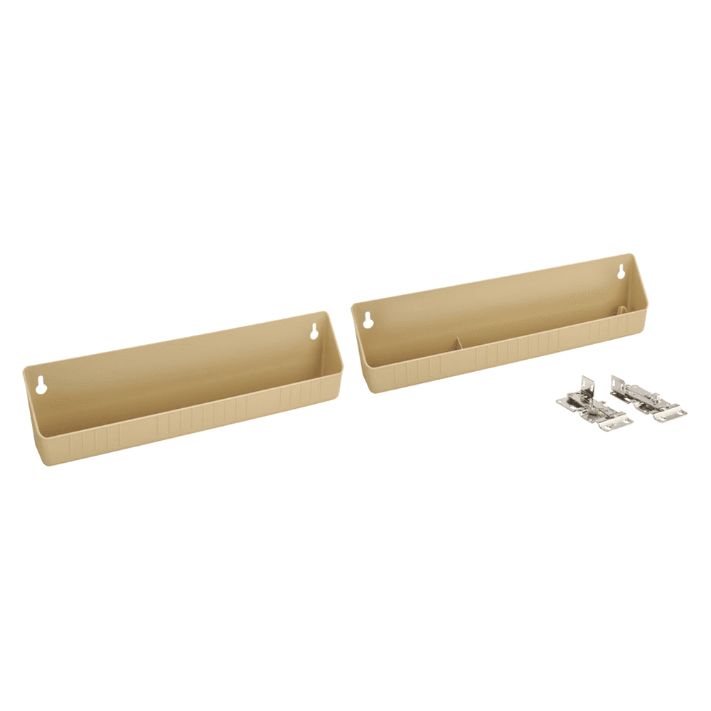 14" Almond Sink Front Tip-Out Tray Set with 2-Pair Hinges - Main Image