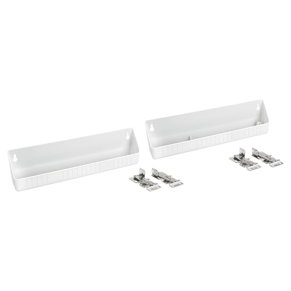 6572 14" White Sink Front Tip-Out Tray with Hinge - Main Image