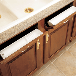 14" White Sink Front Tip-Out Tray with 2-Pair Hinges Bulk (20 Trays) - Alt Image 2