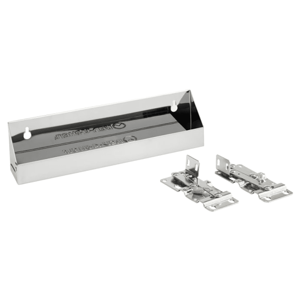 6581 11-1/4" Stainless Steel Sink Front Tip-Out Tray with Hinge - Main Image