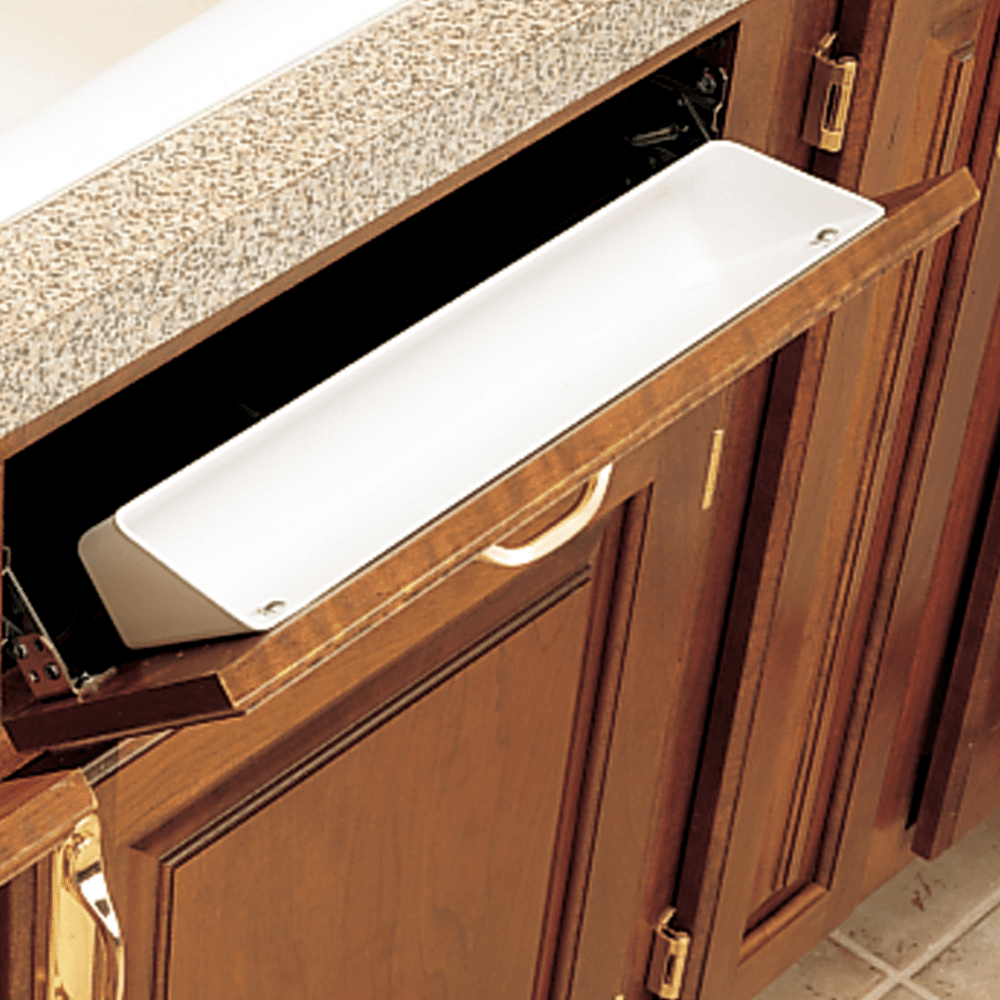 14" White Standard Sink Front Tip-Out Tray (Tray Only) - Alt Image 1