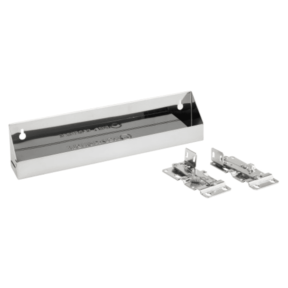 13" Stainless Steel Sink Front Tip-Out Tray with 1-Pair Hinges, 3" Height - Main Image