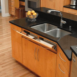 14-1/4" Stainless Steel Sink Front Tip-Out Tray with 1-Pair Hinges, 3" Height - Alt Image 1