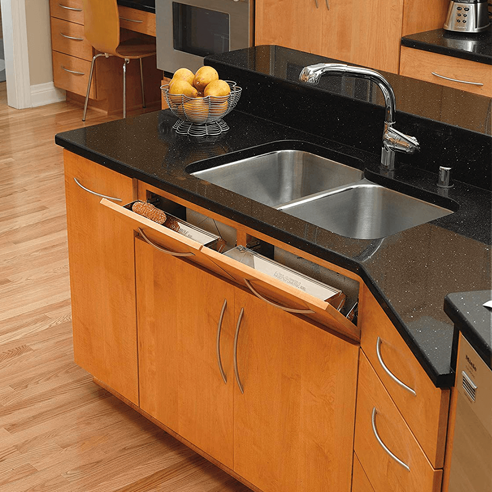 28" Stainless Steel Sink Front Tip-Out Tray with 1-Pair Hinges - Alt Image 2