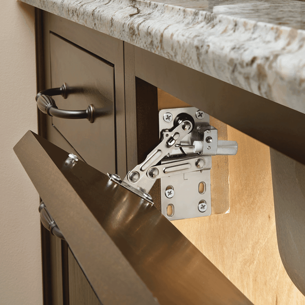 31" Chrome Sink Front Tip-Out Tray with 1-Pair Soft-Closing Hinges - Alt Image 1