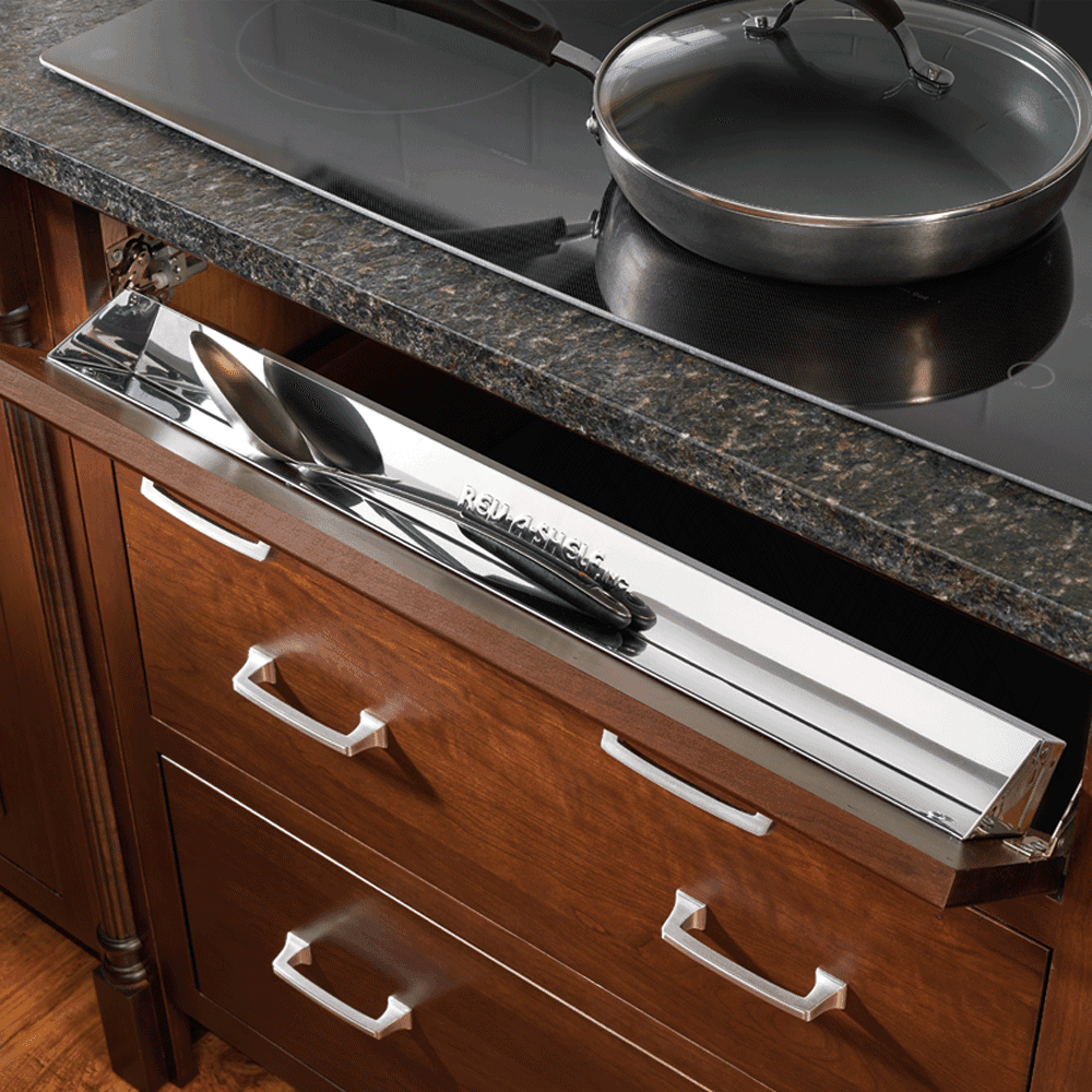 31" Chrome Sink Front Tip-Out Tray with 1-Pair Soft-Closing Hinges - Alt Image 3