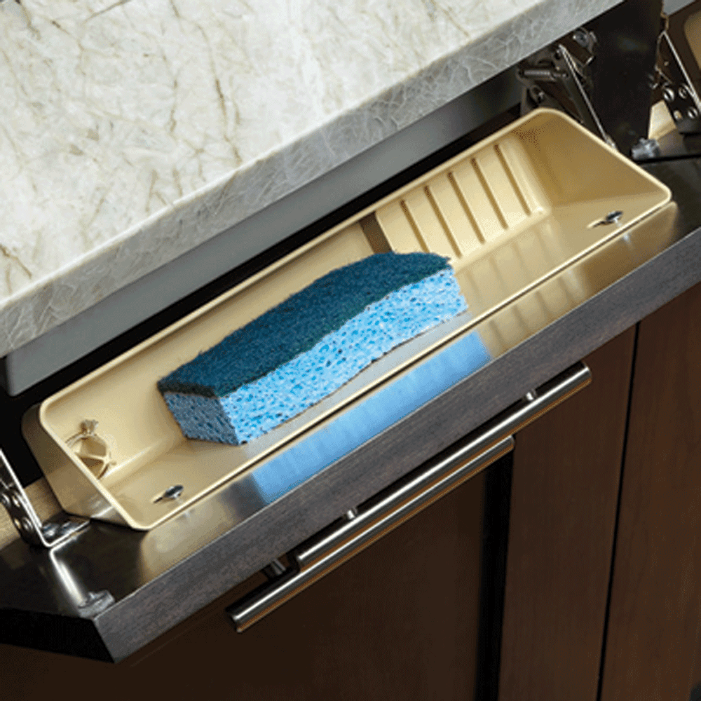 14" Almond Sink Front Accessory Tip-Out Tray - Alt Image 2
