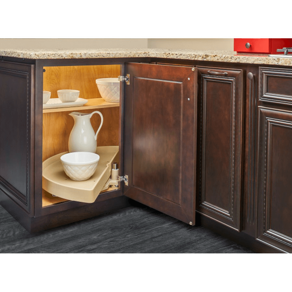 6881 33" Half-Moon 1 Tray Lazy Susan, Almond - Alt Image 1