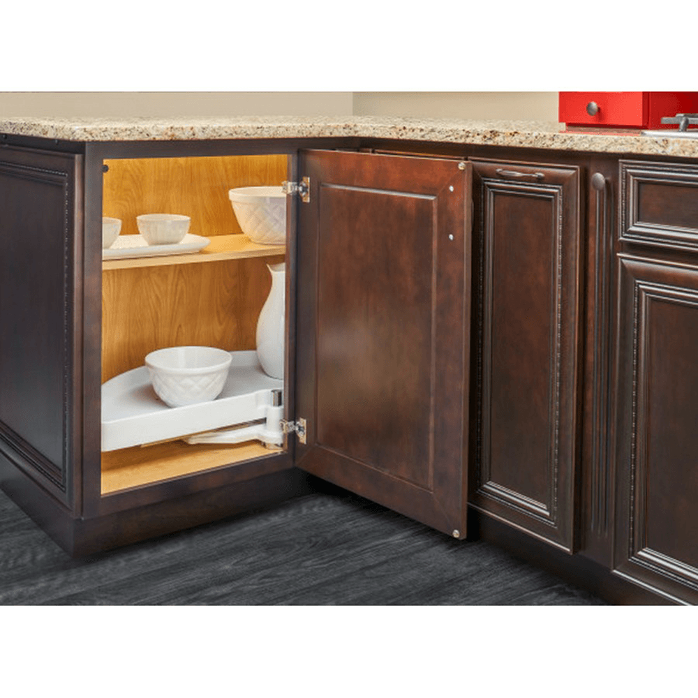 6881 33" Half-Moon 1 Tray Lazy Susan, White - Alt Image 1