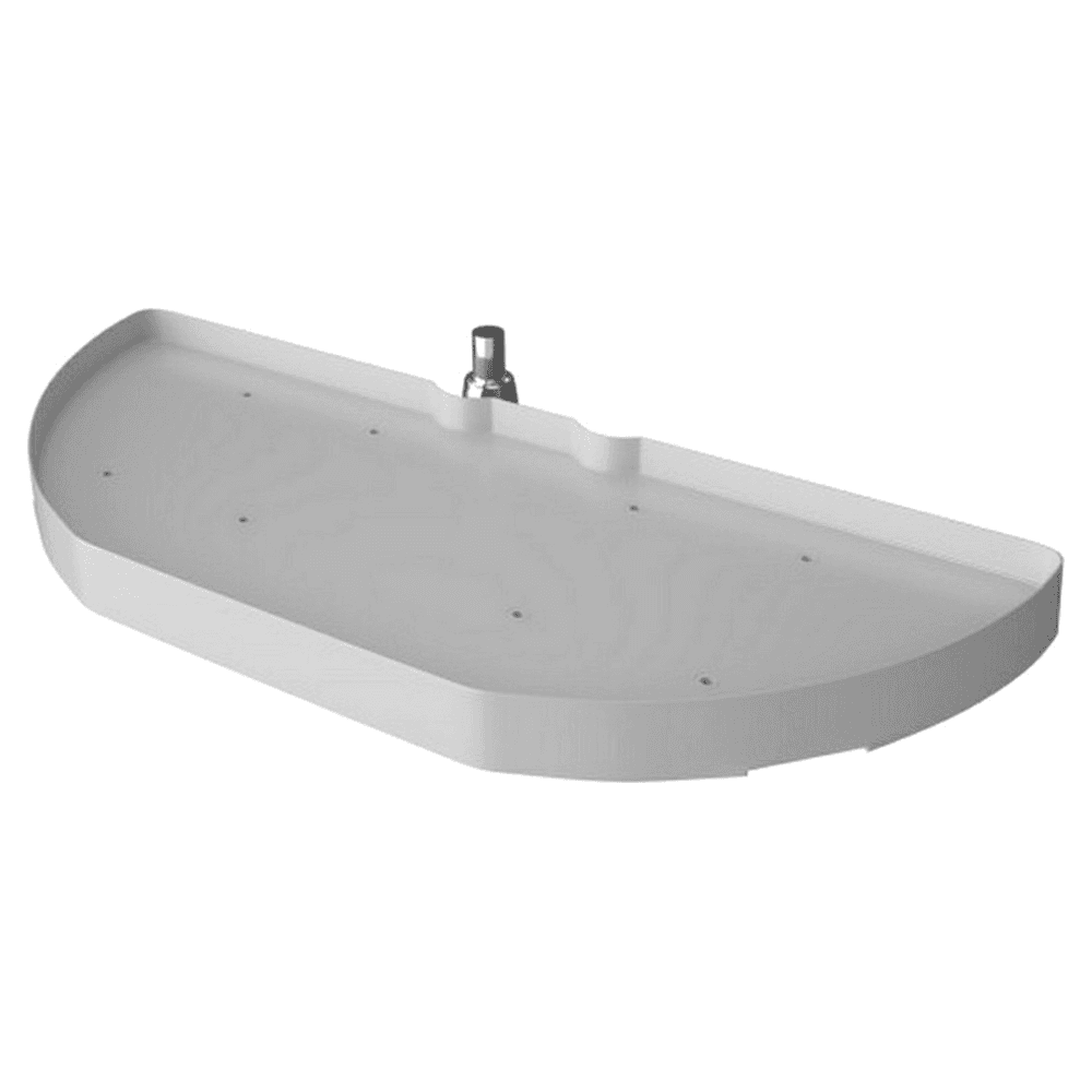 6881 33" Half-Moon 1 Tray Lazy Susan, White - Main Image
