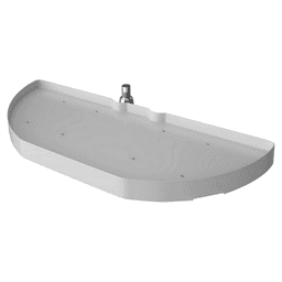 6881 33" Half-Moon 1 Tray Lazy Susan, White - Main Image