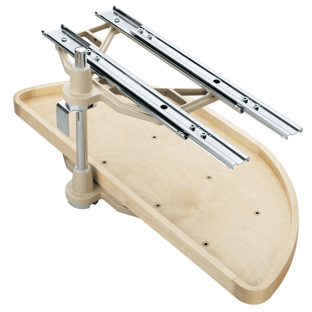 6882 31" Half-Moon 2 Tray Lazy Susan, Almond - Main Image