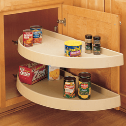6882 31" Half-Moon 2 Tray Lazy Susan, Almond - Alt Image 2