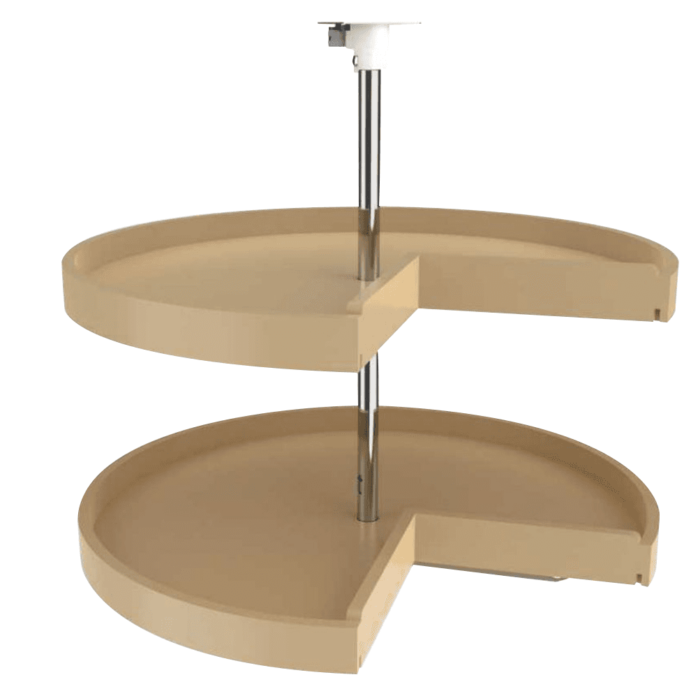 28" Pie Cut 2 Tray Lazy Susan, Almond - Main Image