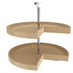 28" Pie Cut 2 Tray Lazy Susan, Almond - Main Image