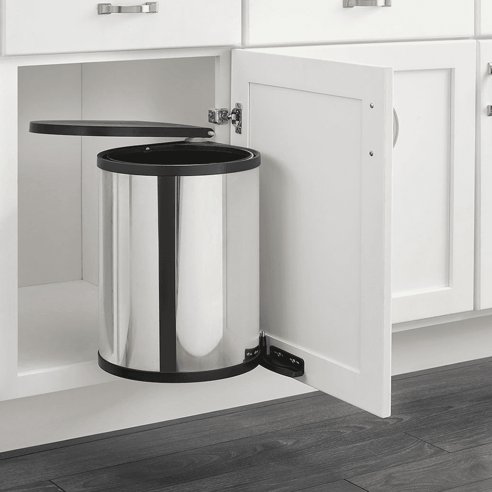 14 L Pivot Out Vanity Waste Container, White - Alt Image 1