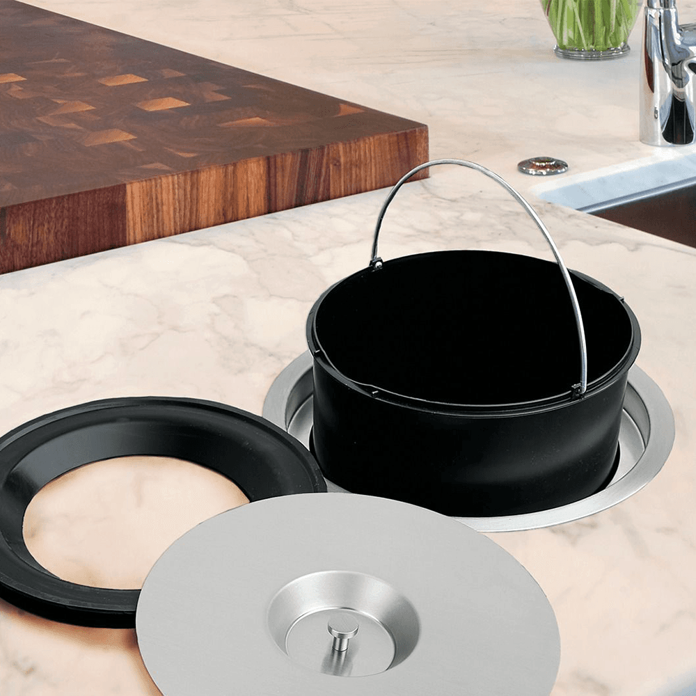 20 Liter Counter-Mount Waste Container, Black - Alt Image 1