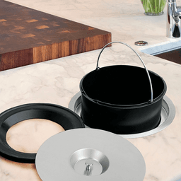 20 Liter Counter-Mount Waste Container, Black - Alt Image 1