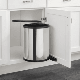 15 Liter Pivot-Out Waste Container for 14-3/4" Cabinet Opening, White - Alt Image 1