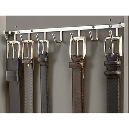 Rev-A-Shelf Sidelines Belt Rack with 7 Hooks in Chrome Finish