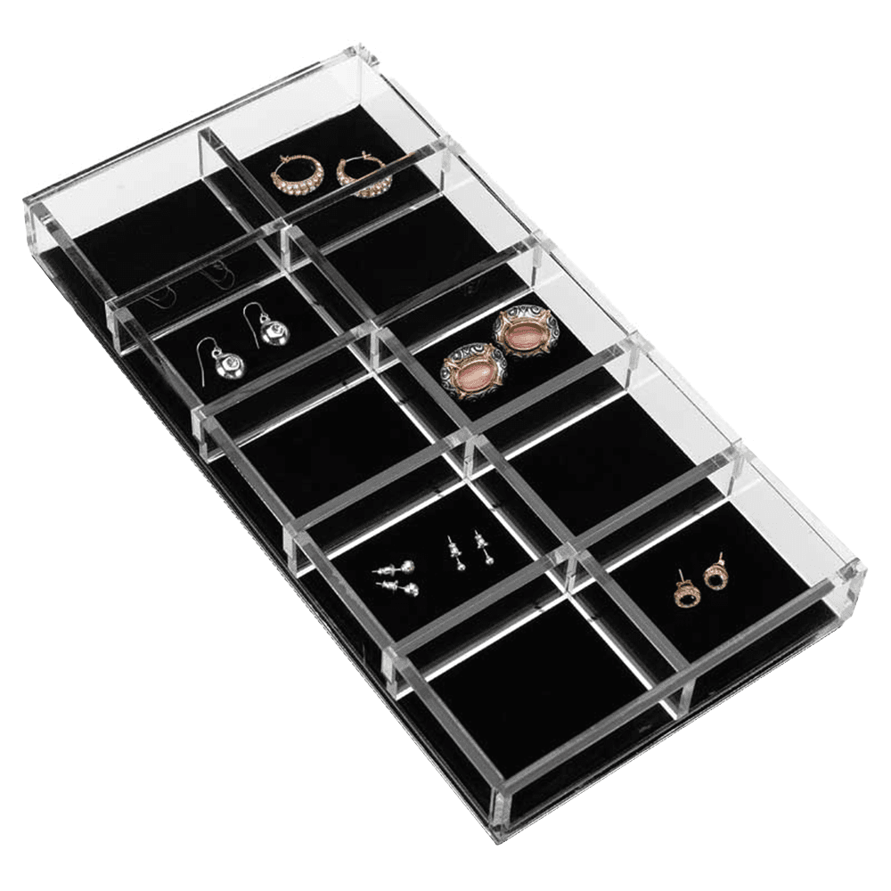 Clear acrylic design velvet lined jewelry organizer by Rev-A-Shelf