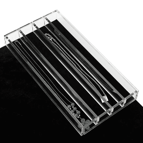 Acrylic and Velvet Lined Jewelry Organizer for Drawer