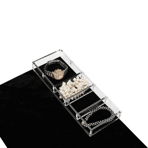 Clear acrylic jewelry organizer for Rev-A-Shelf's CVJD Series Undermount Jewelry Drawer