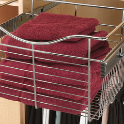 Wide Pull-Out Wire Basket for Organizing Kitchen Cabinets by Rev-A-Shelf